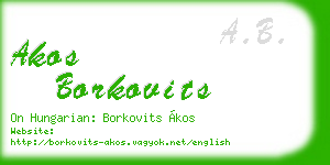 akos borkovits business card